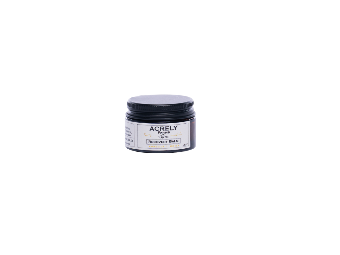 Small jar of Recovery Balm on a white background