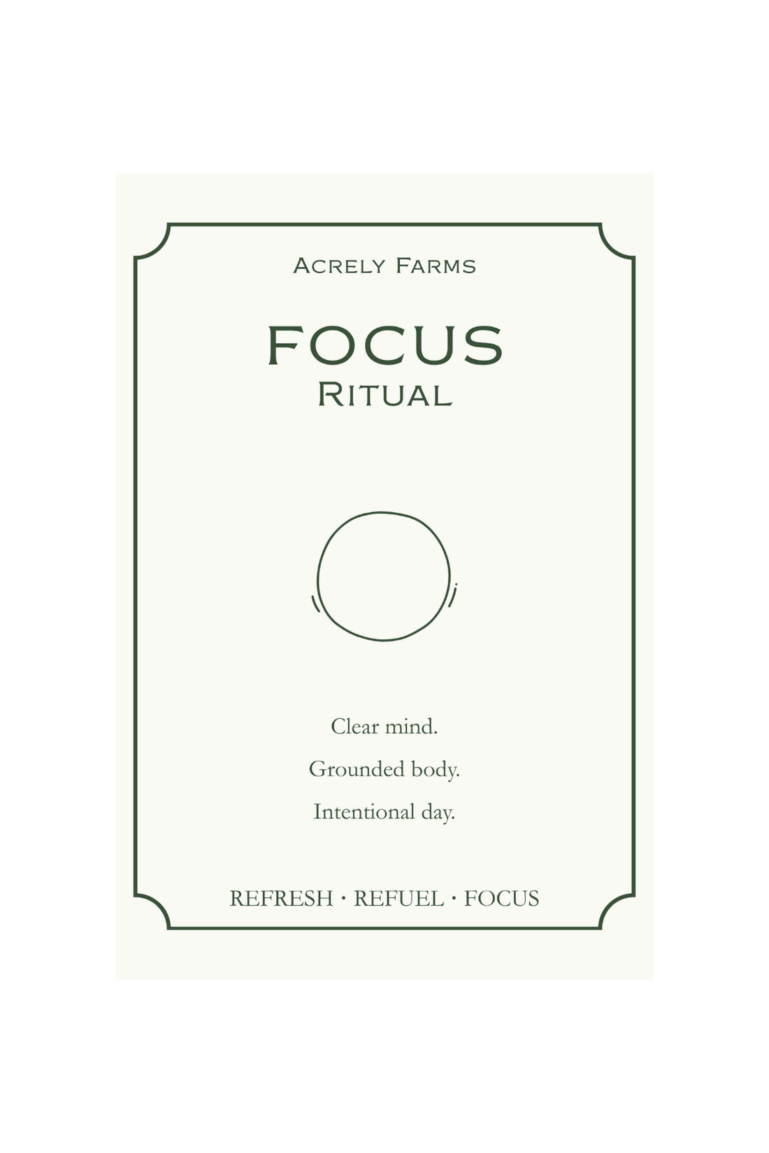 A square product card or label for &
