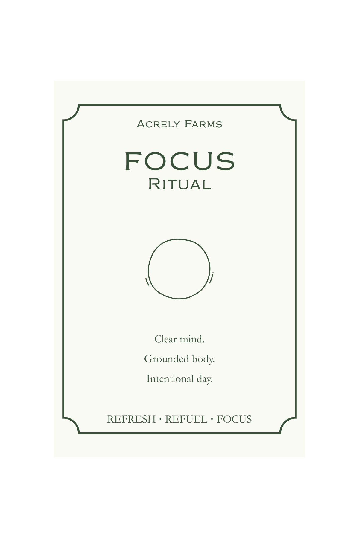 A square product card or label for &